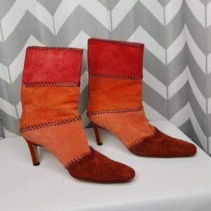 vintage SALVATORE FERRAGAMO stitched suede heels